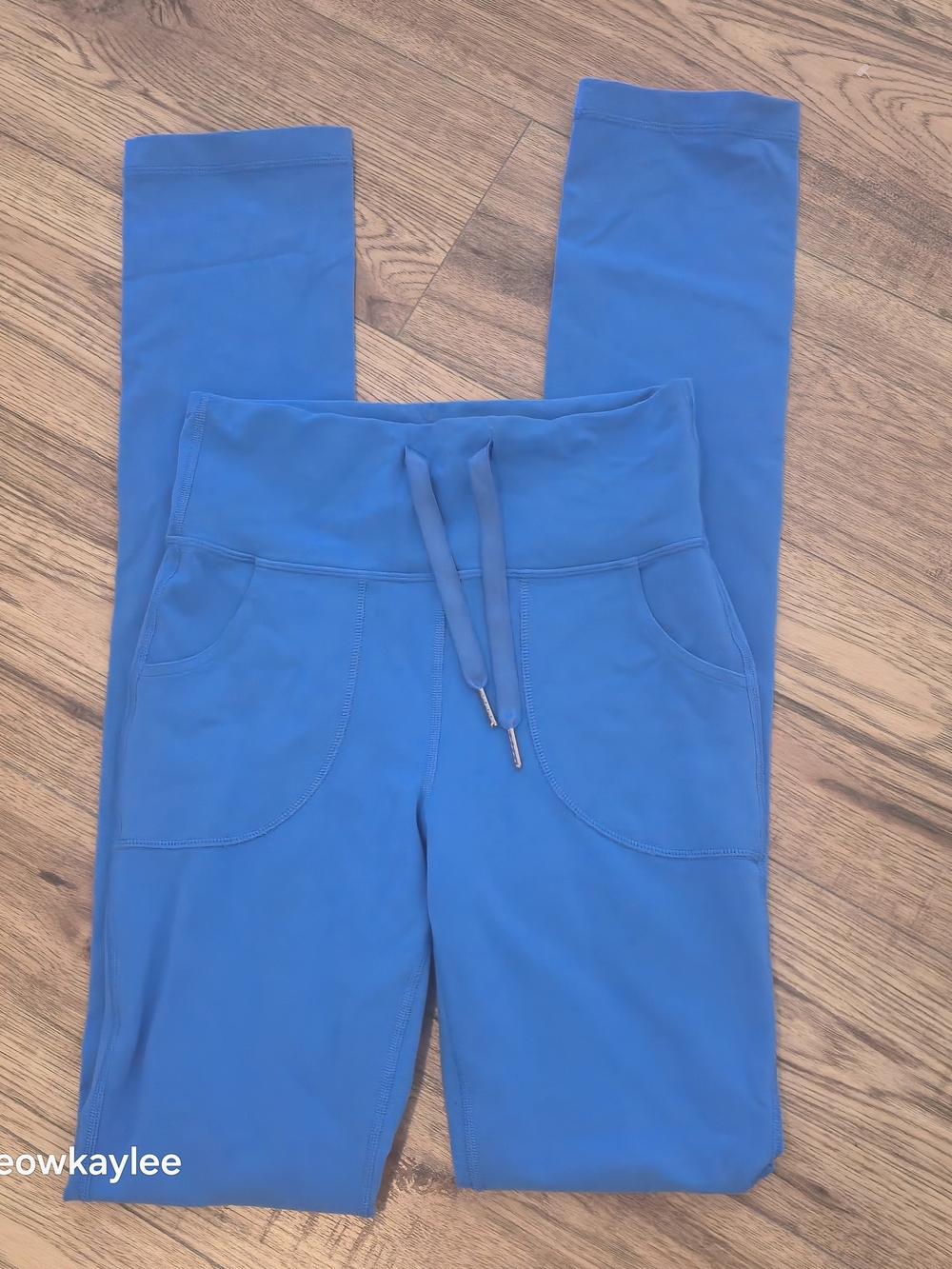 Lululemon Skinny Will Pant Roll Down Waist Cornflower Blue Slim Leg Yoga Pants